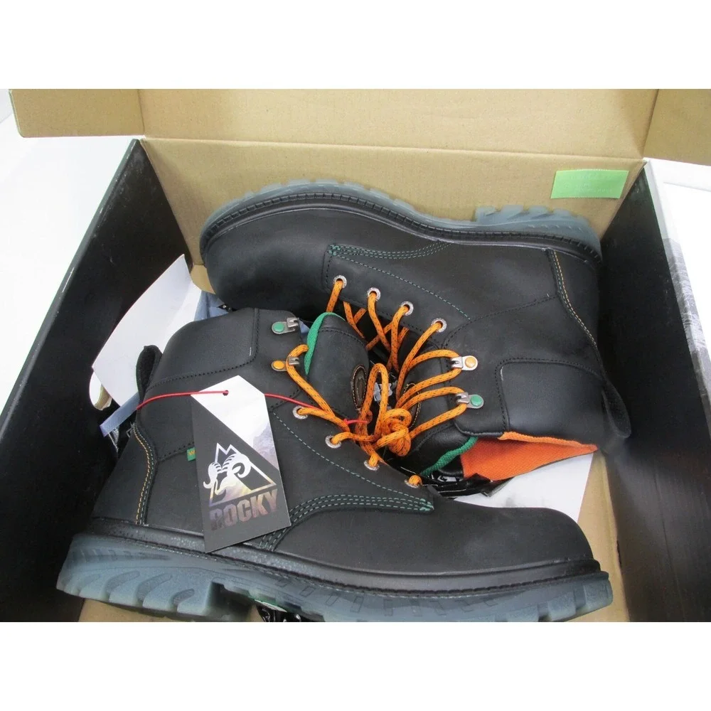 Rocky WorkSmart Waterproof Safety Steel Toe Black Boot Mens Size 11M